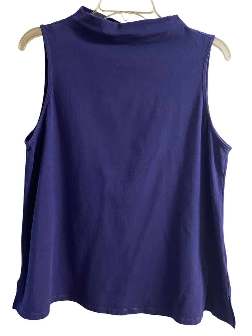 Eileen Fisher Sleeveless Mock Neck Tank - Deep Purple Large